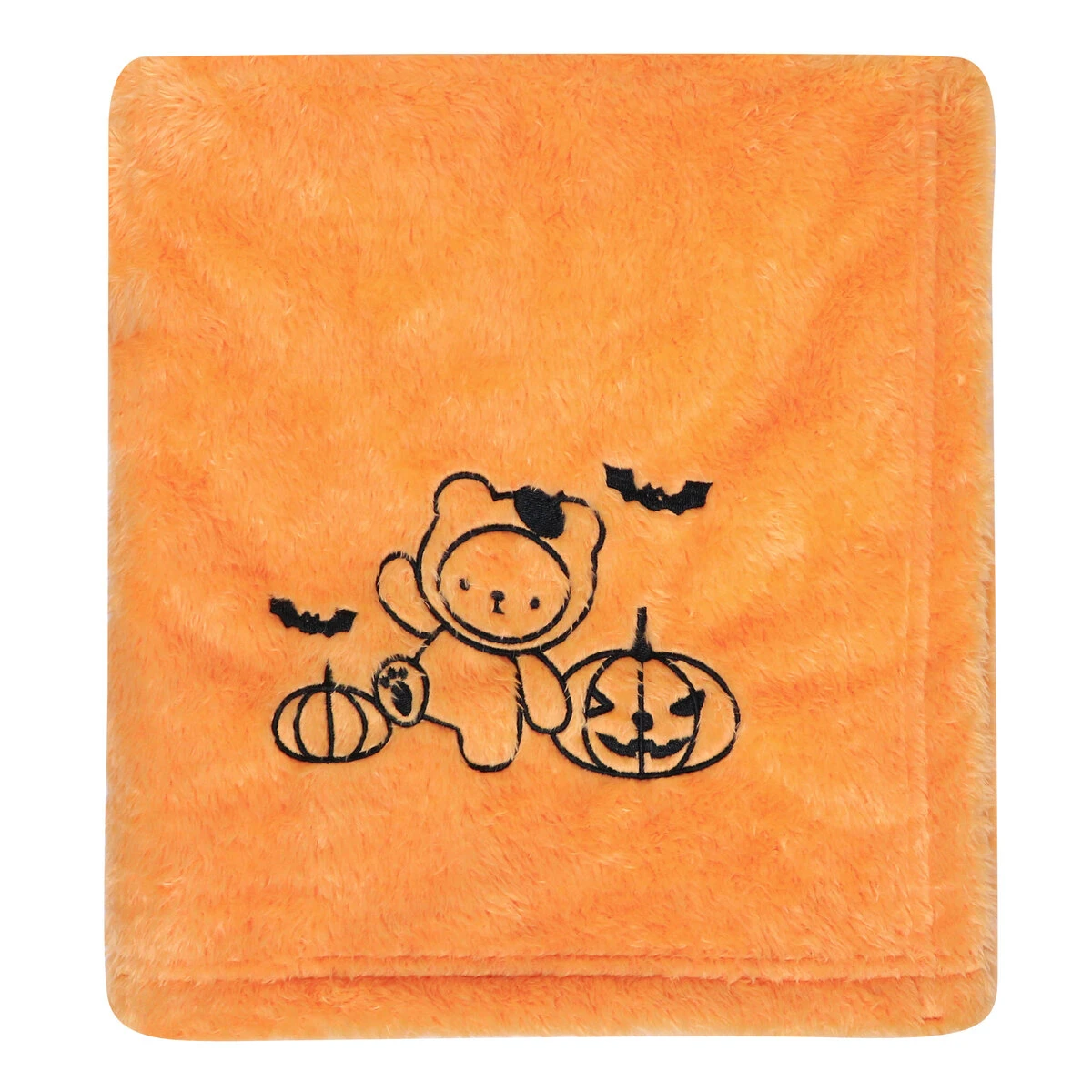 Pol V2 (Halloween Collection) 3D Embroidery Plush Pillow Blanket (Orange)