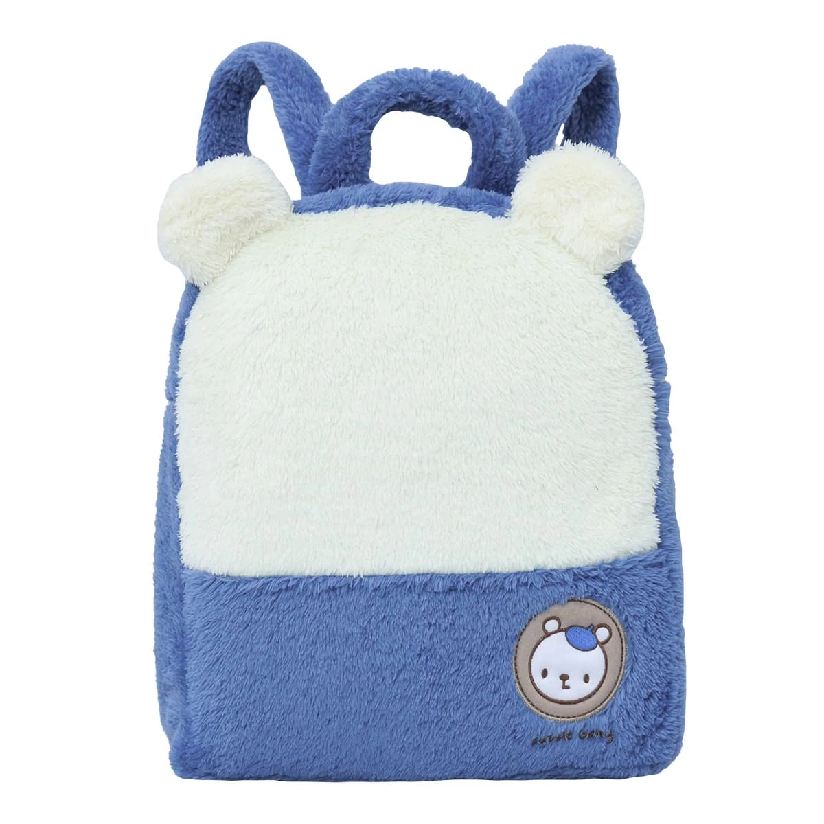 Pol V2 3D Embroidery 2-Tone Plush Backpack Blanket (White,Blue)