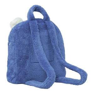 Pol V2 3D Embroidery 2-Tone Plush Backpack Blanket (White,Blue)