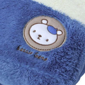 Pol V2 3D Embroidery 2-Tone Plush Backpack Blanket (White,Blue)