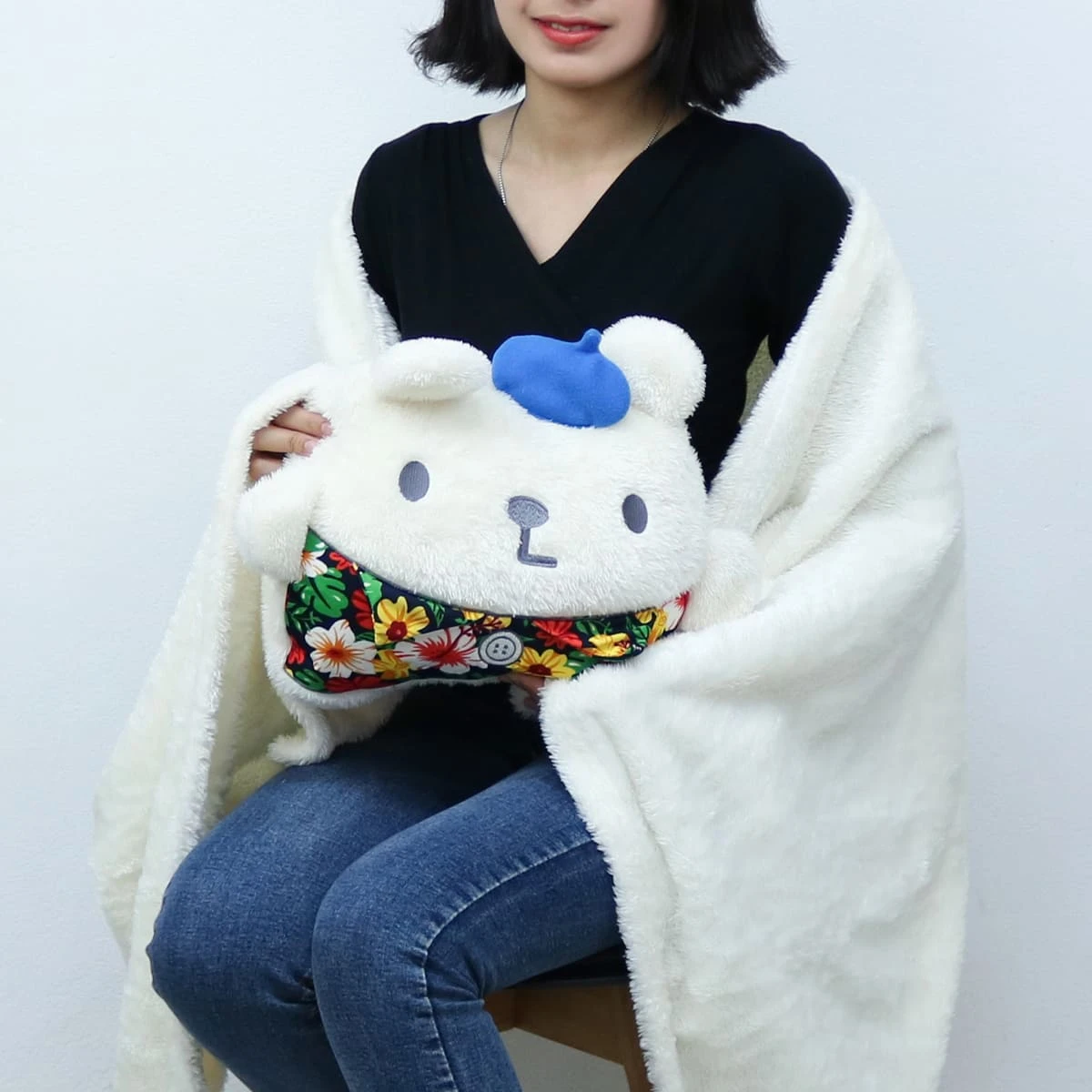 Pol V2 3D Embroidery Plush Pillow Blanket (Summer Collection)