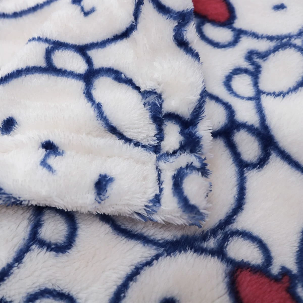Pol V2 Face Shape Pillow Blanket with Printed Flannel Blanket (Blue)