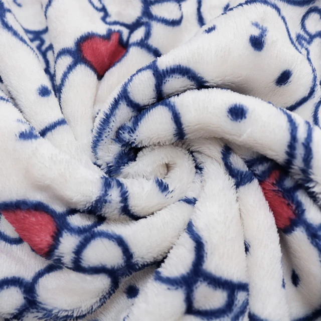 Pol V2 Face Shape Pillow Blanket with Printed Flannel Blanket (Blue)