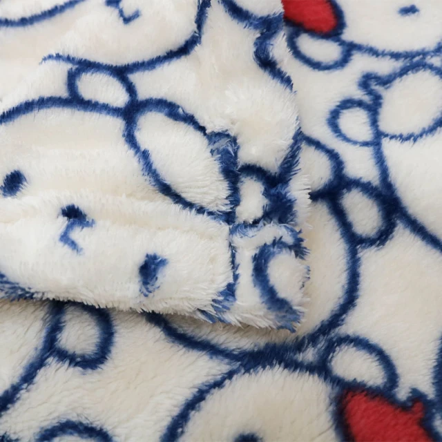 Pol V2 Printed Flannel Hooded Baby Blanket with Sleeves (Blue)