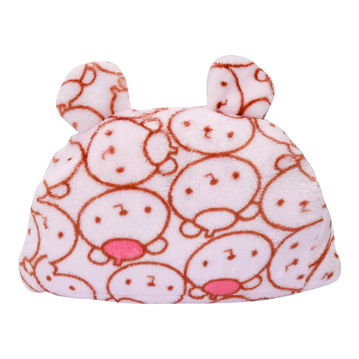 Pol V2 Printed Flannel Hooded Baby Blanket with Sleeves (Pink)