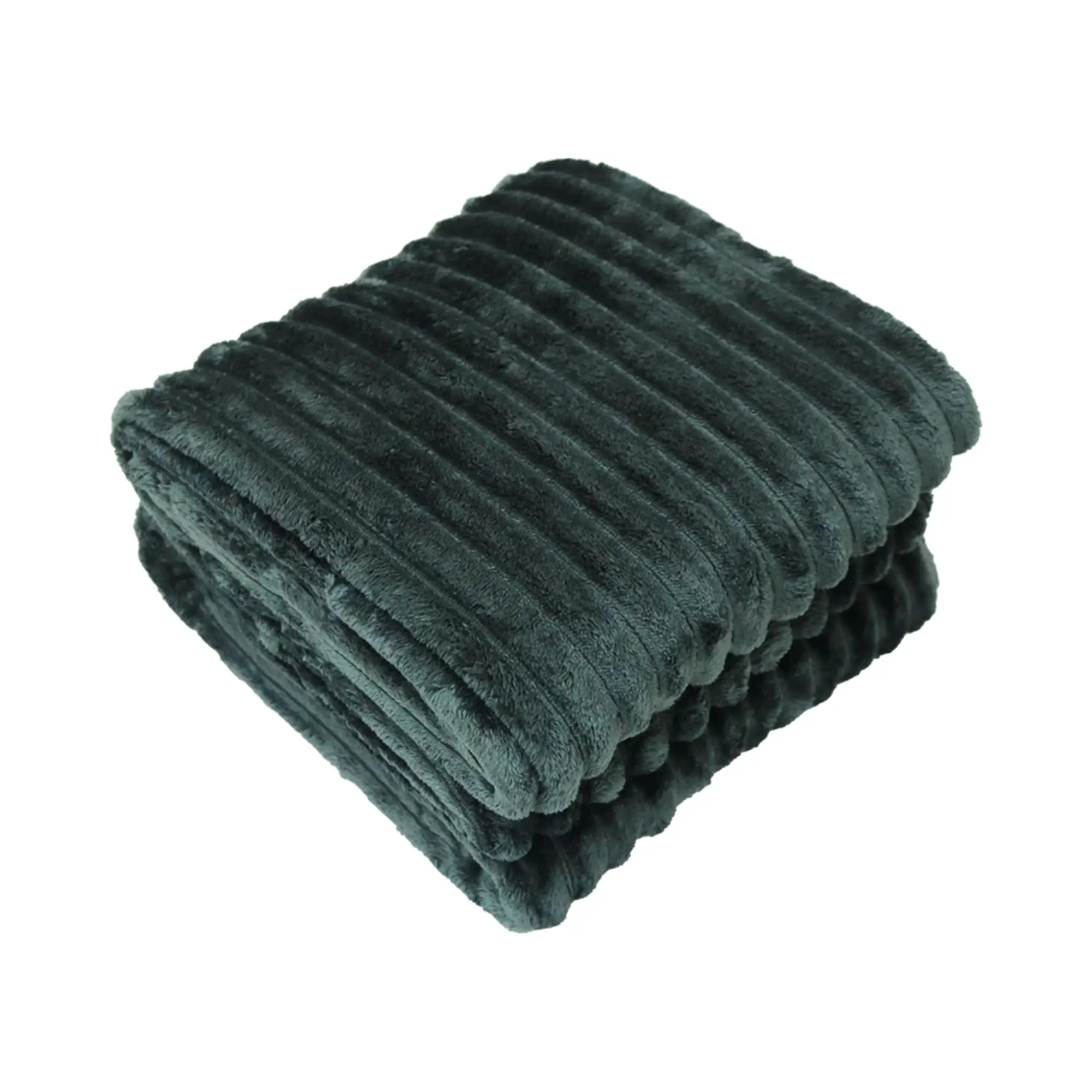 Premium Thick Blanket | Corduroy Throw Jumbo Cord | Dark Green