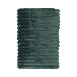 Premium Thick Blanket | Corduroy Throw Jumbo Cord | Dark Green