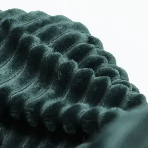 Premium Thick Blanket | Corduroy Throw Jumbo Cord | Dark Green