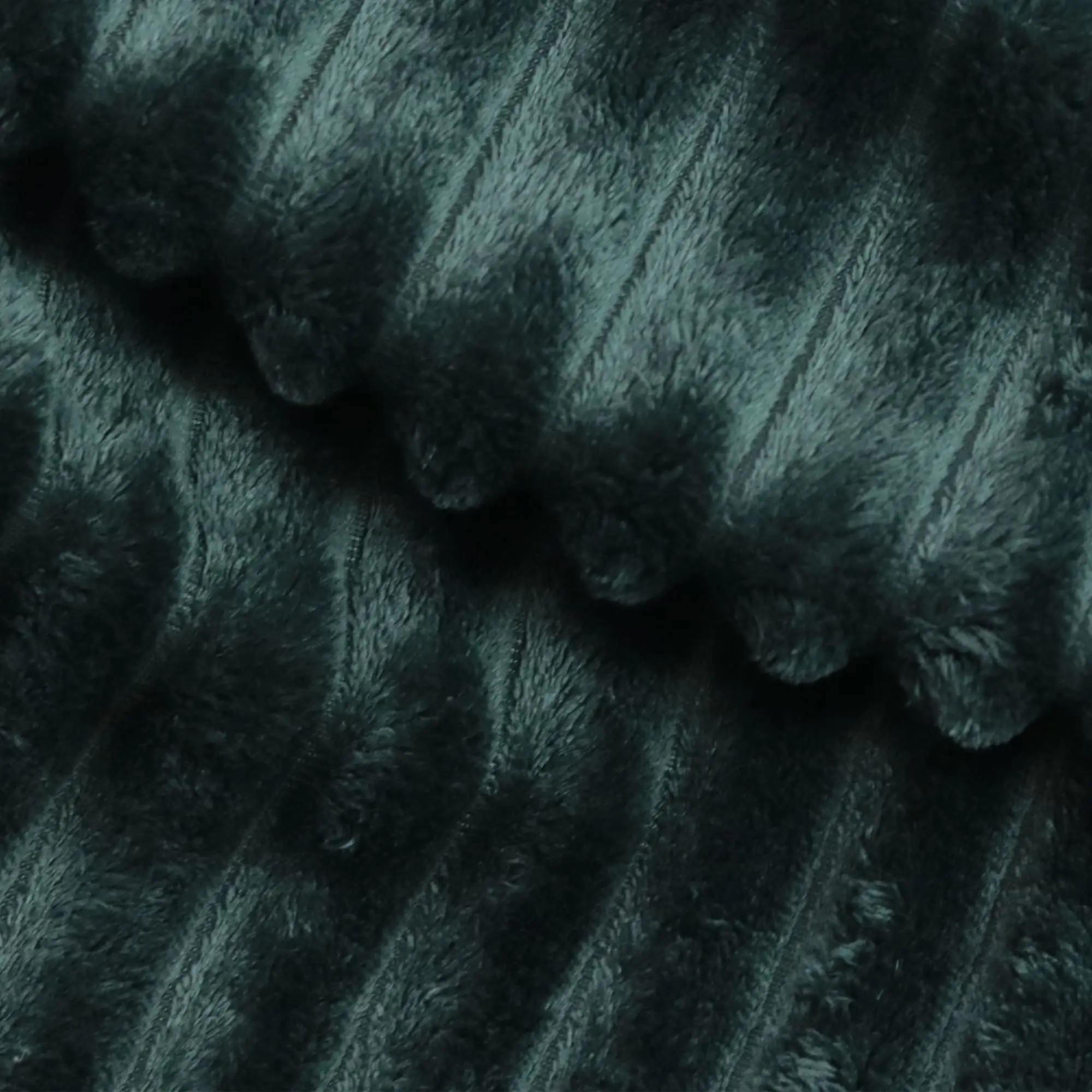 Premium Thick Blanket | Corduroy Throw Jumbo Cord | Dark Green