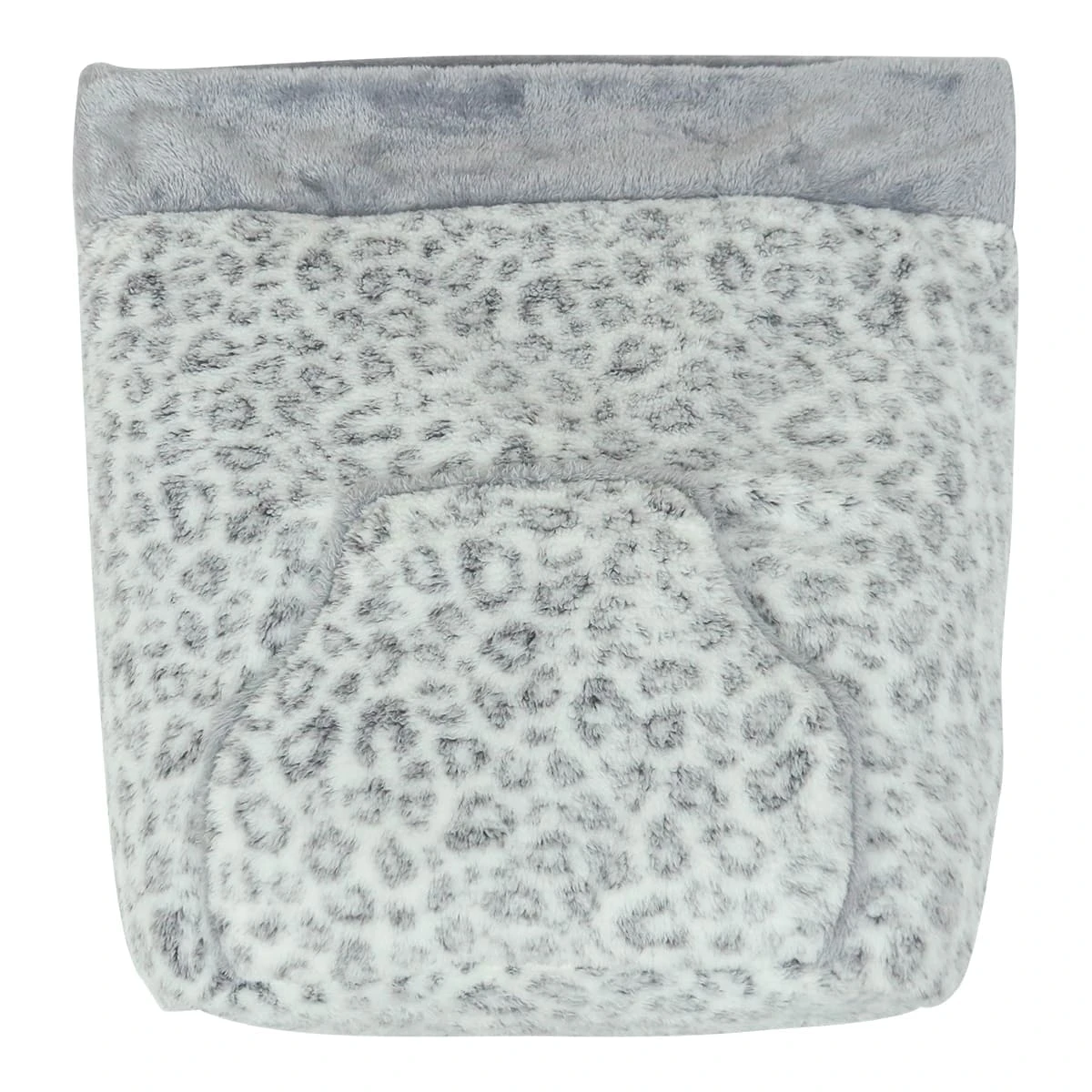 Printed Plush Pet Sleeping Bag (Grey Leopard)
