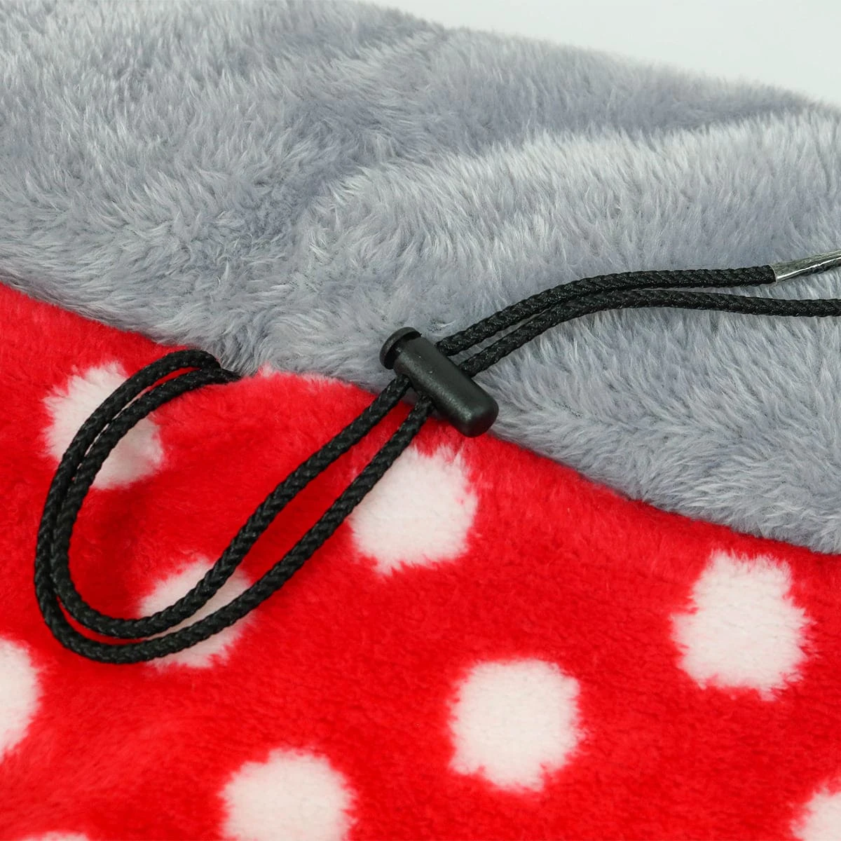Printed Plush Pet Sleeping Bag (Red Whit Dot)