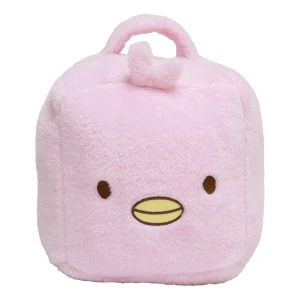 Puffy 3D Embroidery Cube Shape Carry-on Recycled Plush Blanket (Pink)