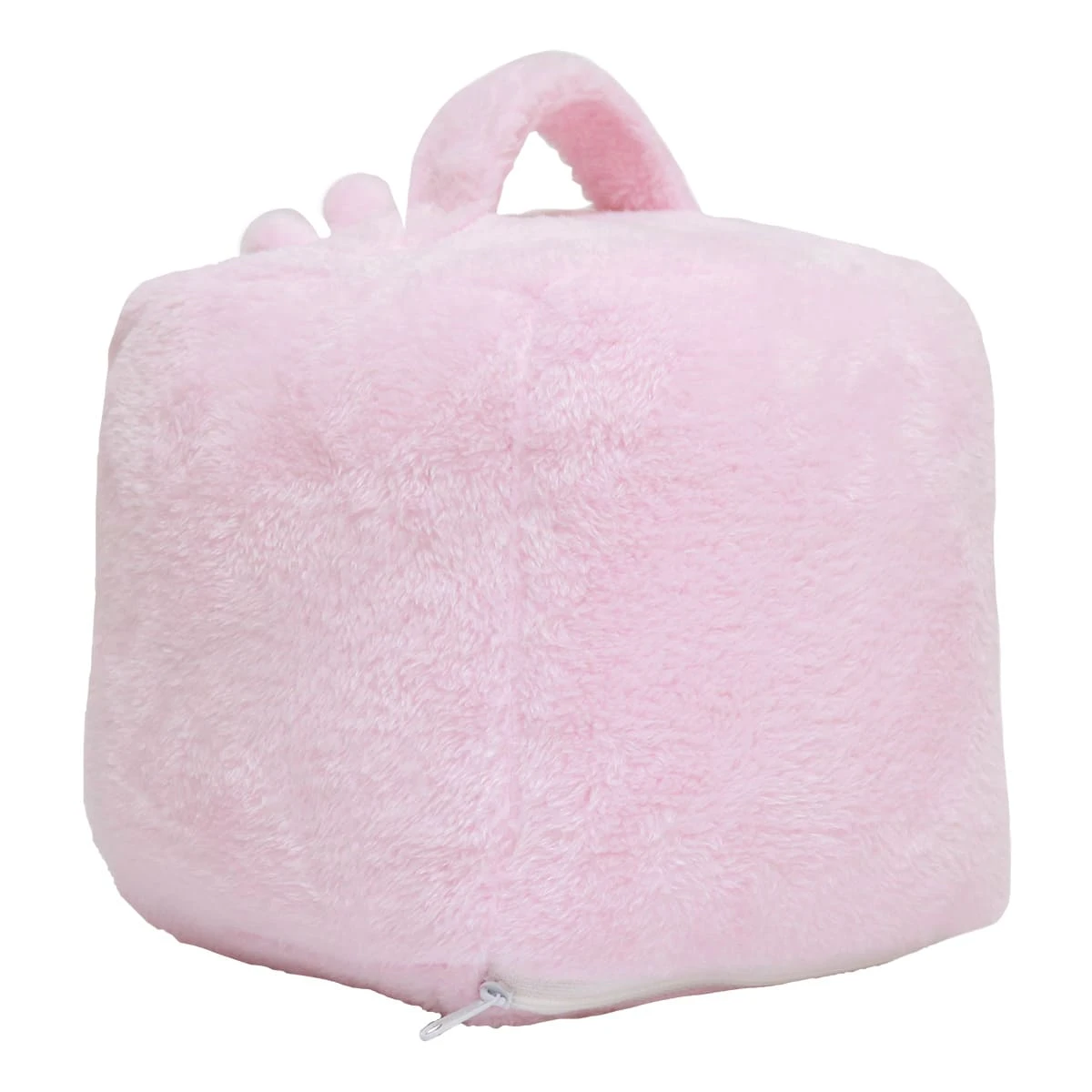 Puffy 3D Embroidery Cube Shape Carry-on Recycled Plush Blanket (Pink)