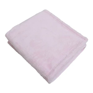 Puffy 3D Embroidery Cube Shape Carry-on Recycled Plush Blanket (Pink)