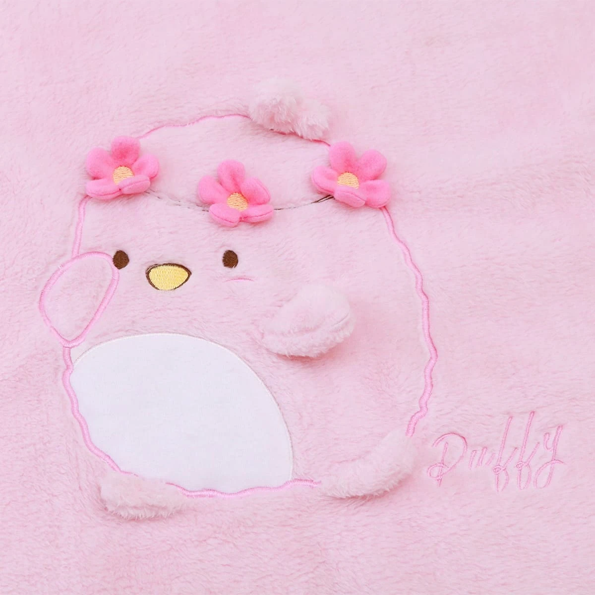 Puffy 3D Embroidery Recycled Plush Baby Blanket (Pink)