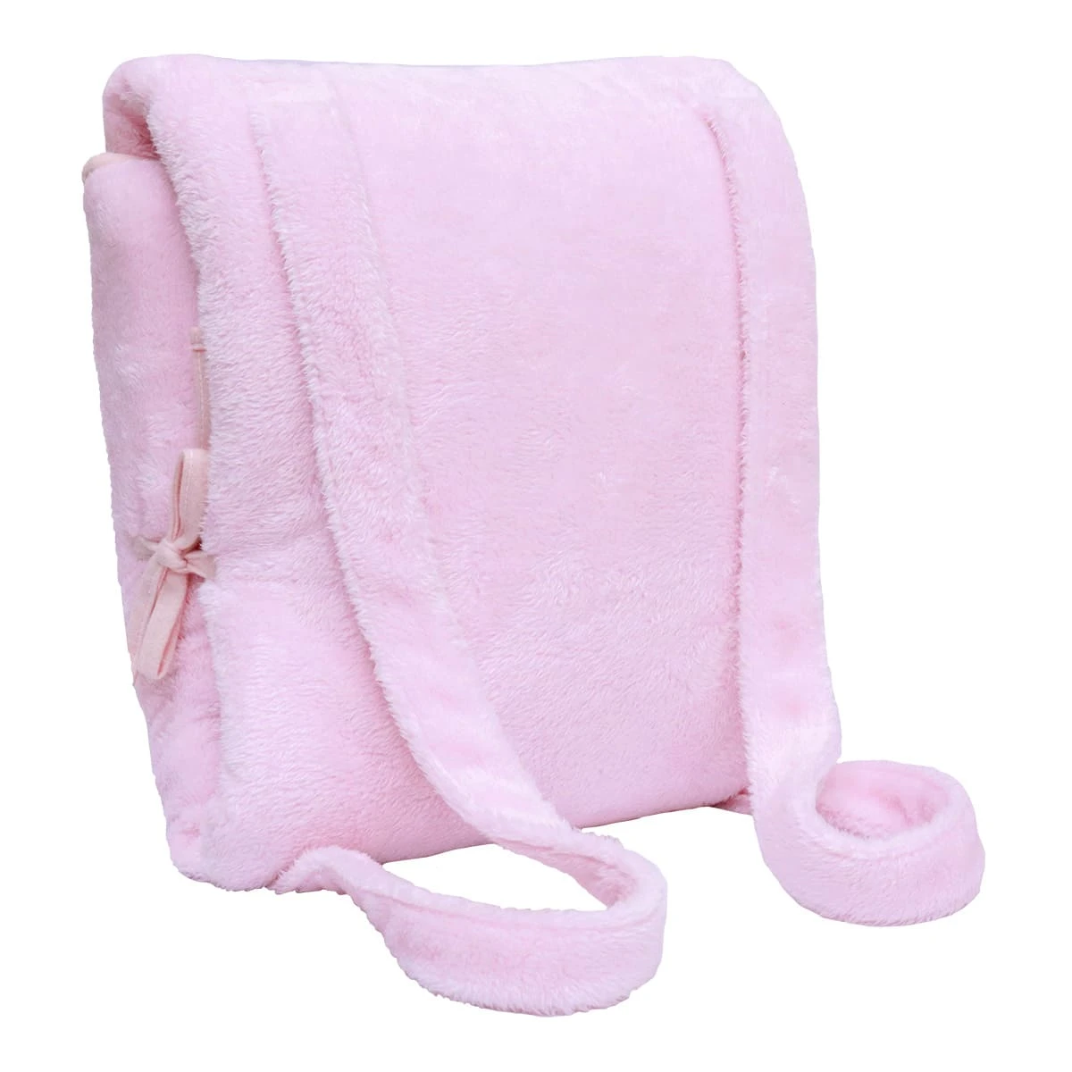 Puffy 3D Embroidery Recycled Plush Outdoor Blanket with Pillow (Pink)