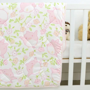 Puffy Printed Reversible Quilt Recycled Baby Comforter