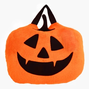 Pumkin Halloween Carry-on Velour Pillow Blanket (Orange)