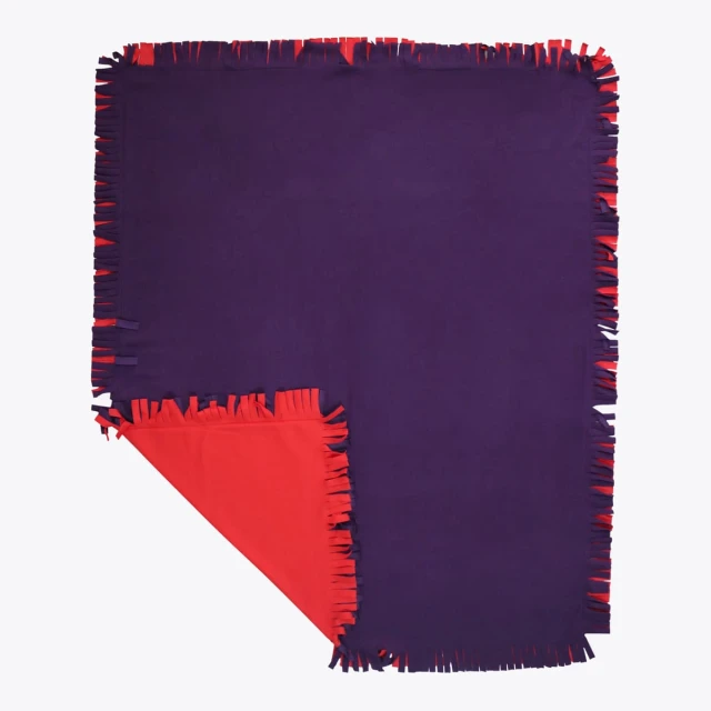 Purple Reversible to Red Dancing Fleece Blanket