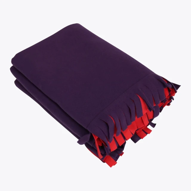 Purple Reversible to Red Dancing Fleece Blanket