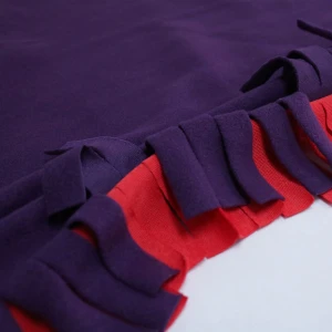 Purple Reversible to Red Dancing Fleece Blanket