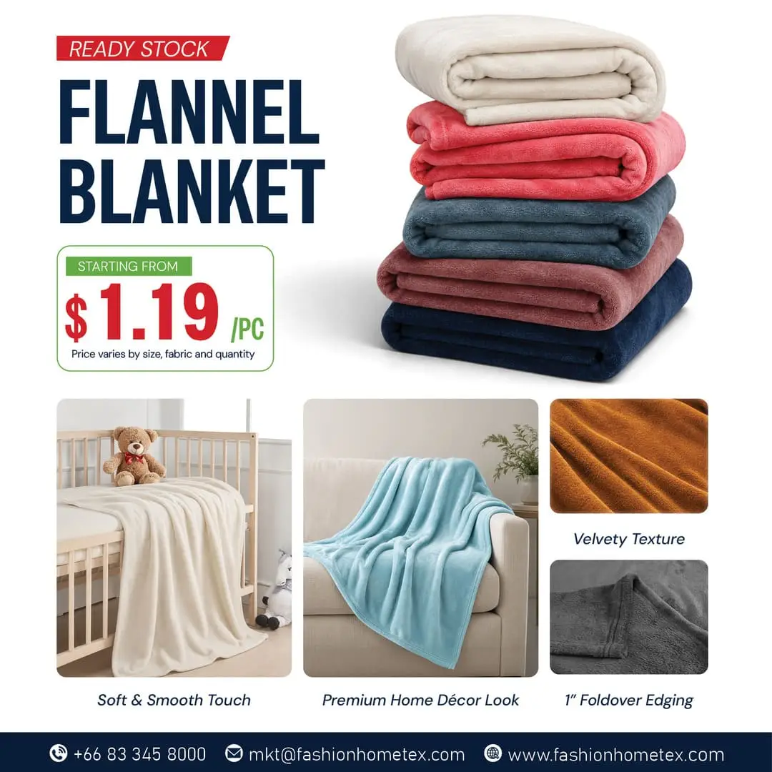 Ready Stock Flannel Blanket - Solid Color | Promotion Price From $1.19