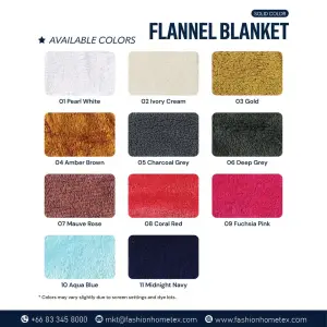 Ready Stock Flannel Blanket - Solid Color | Promotion Price From $1.19