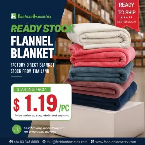 Ready Stock Flannel Blanket - Solid Color | Promotion Price From $1.19