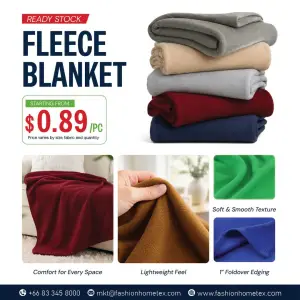 Ready Stock Fleece Blanket - Solid Color | Promotion Price From $0.89