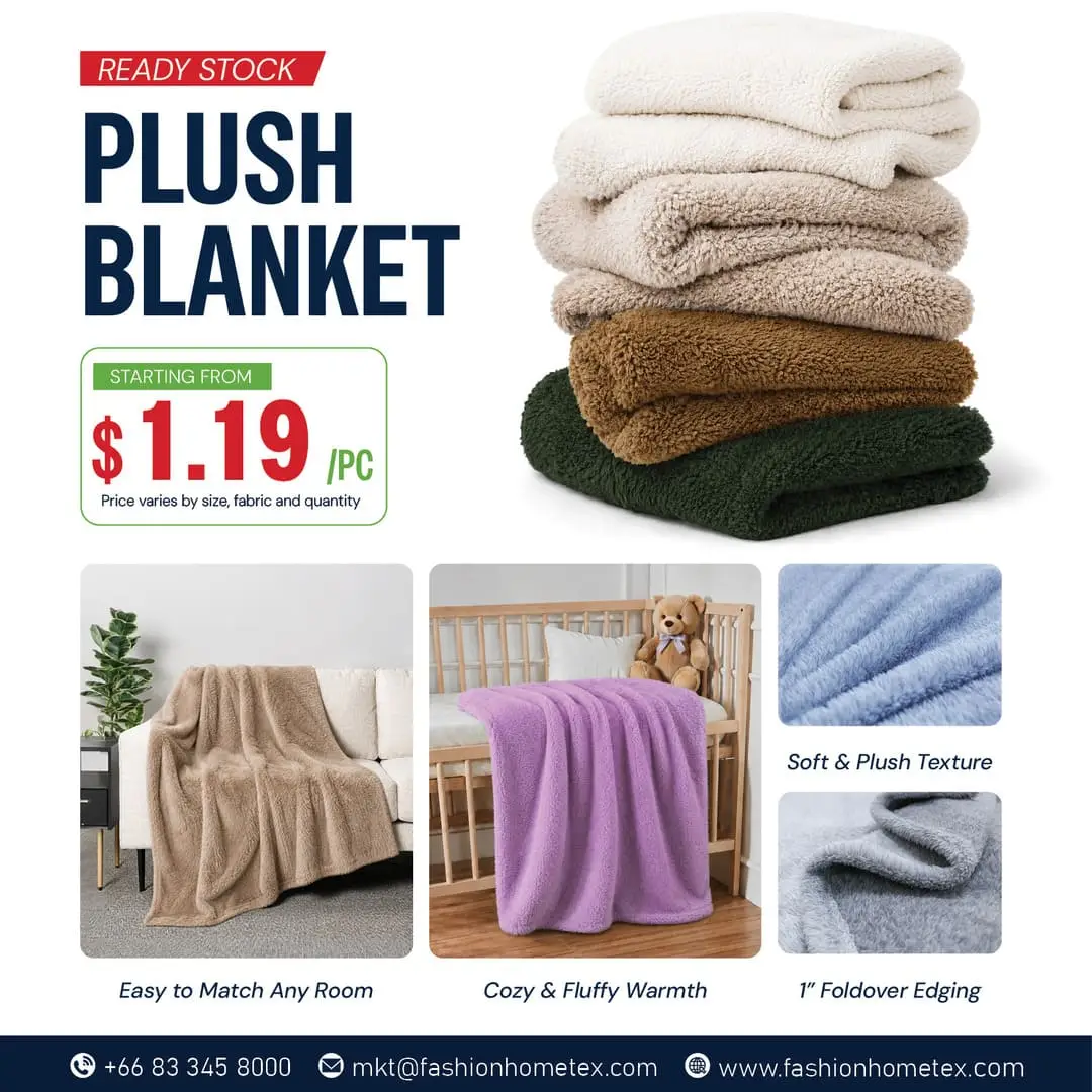 Ready Stock Plush Blanket - Solid Color | Promotion Price From $1.19