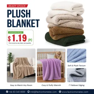 Ready Stock Plush Blanket - Solid Color | Promotion Price From $1.19
