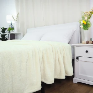 Fashion Hometex: Blanket Supplier |  Ready-to-ship Sable Plush Blanket (White)