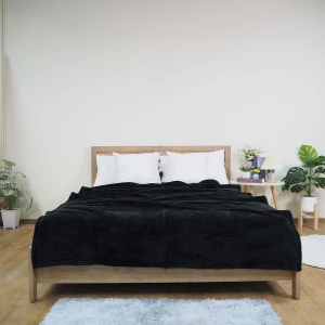 Fashion Hometex: Blanket Supplier |  Ready-to-ship Sable Plush Blanket (Black)