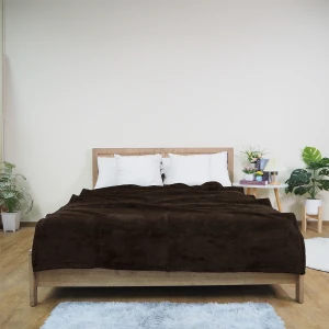 Fashion Hometex: Blanket Supplier |  Ready-to-ship Sable Plush Blanket (Chocolate Brown)