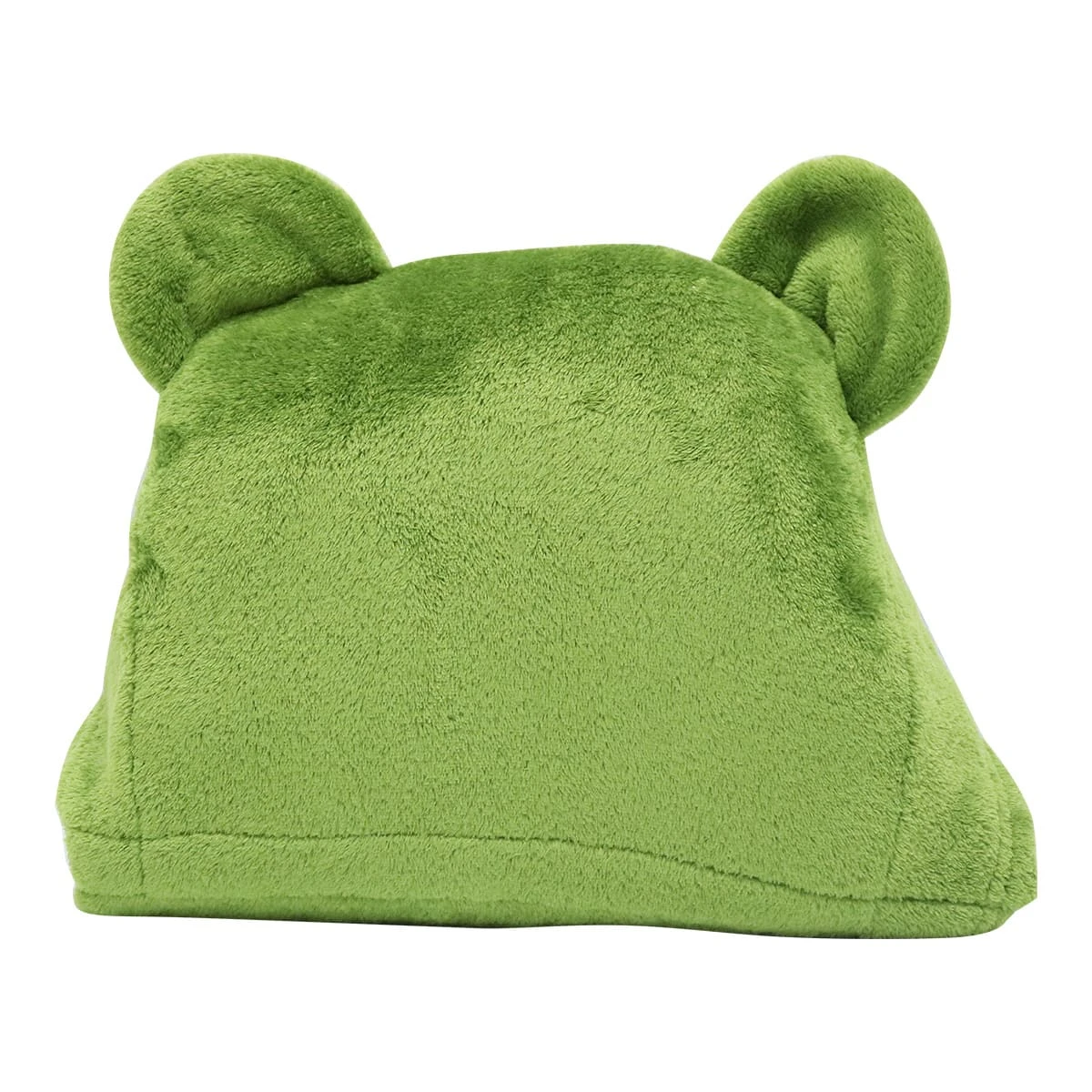 Recycled Polyester Hooded Flannel Blanket with Bear Design (Green)