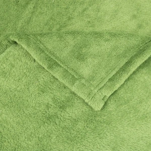 Recycled Polyester Hooded Flannel Blanket with Bear Design (Green)