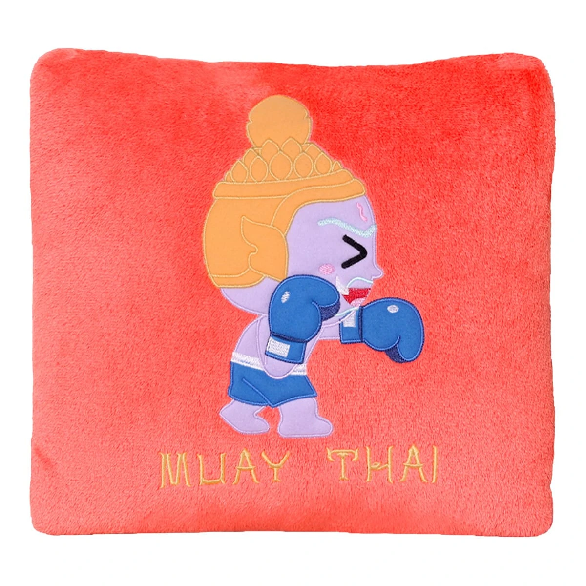 Recycled Polyester Muay Thai Giant Flannel Pillow Blanket (Old Rose)