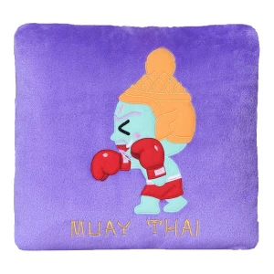 Recycled Polyester Muay Thai Giant Flannel Pillow Blanket (Purple)