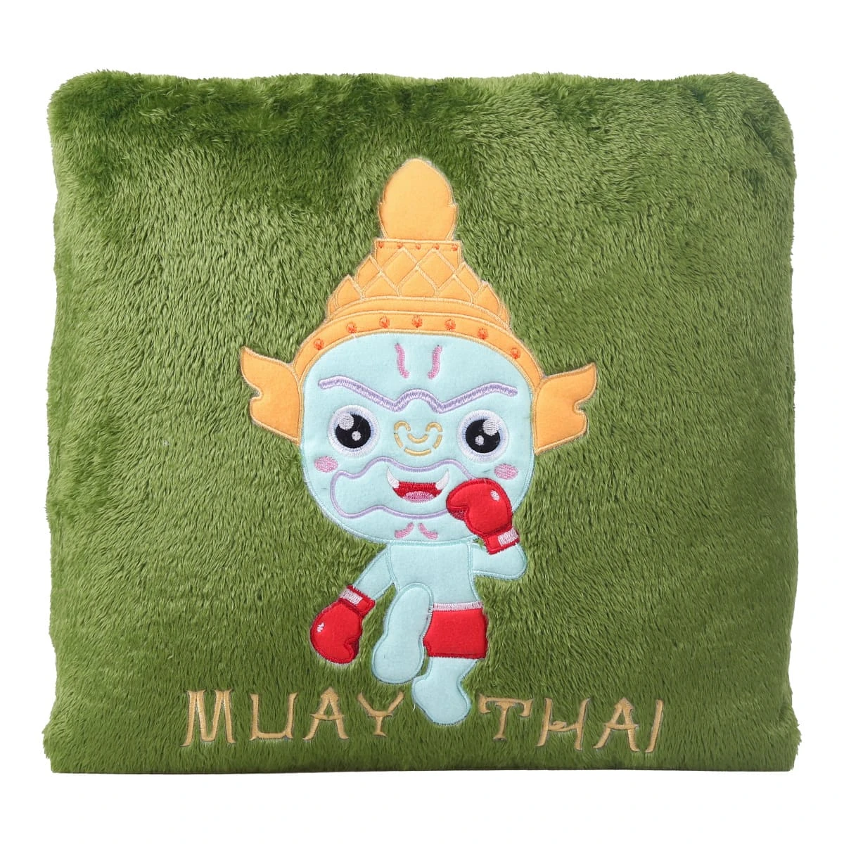 Recycled Polyester Muay Thai Giant Plush Pillow Blanket (Green)