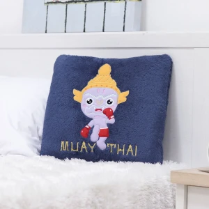 Recycled Polyester Muay Thai Giant Plush Pillow Blanket (Navy)