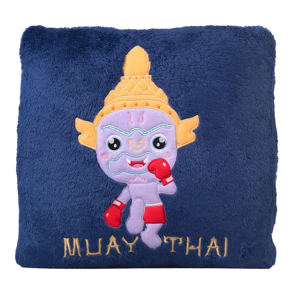 Recycled Polyester Muay Thai Giant Plush Pillow Blanket (Navy)