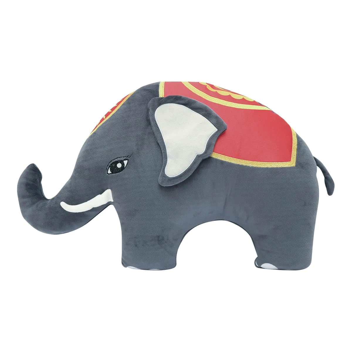 Recycled Polyester Thai Elephant Doll Pillow Blanket (Dark Grey)