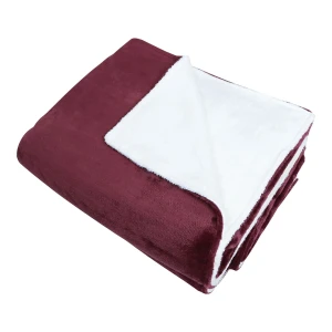 Red Reversible to White Cashmere Blanket