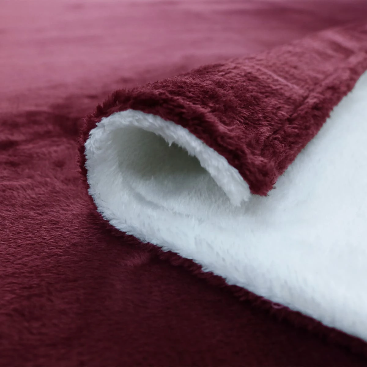 Red Reversible to White Cashmere Blanket