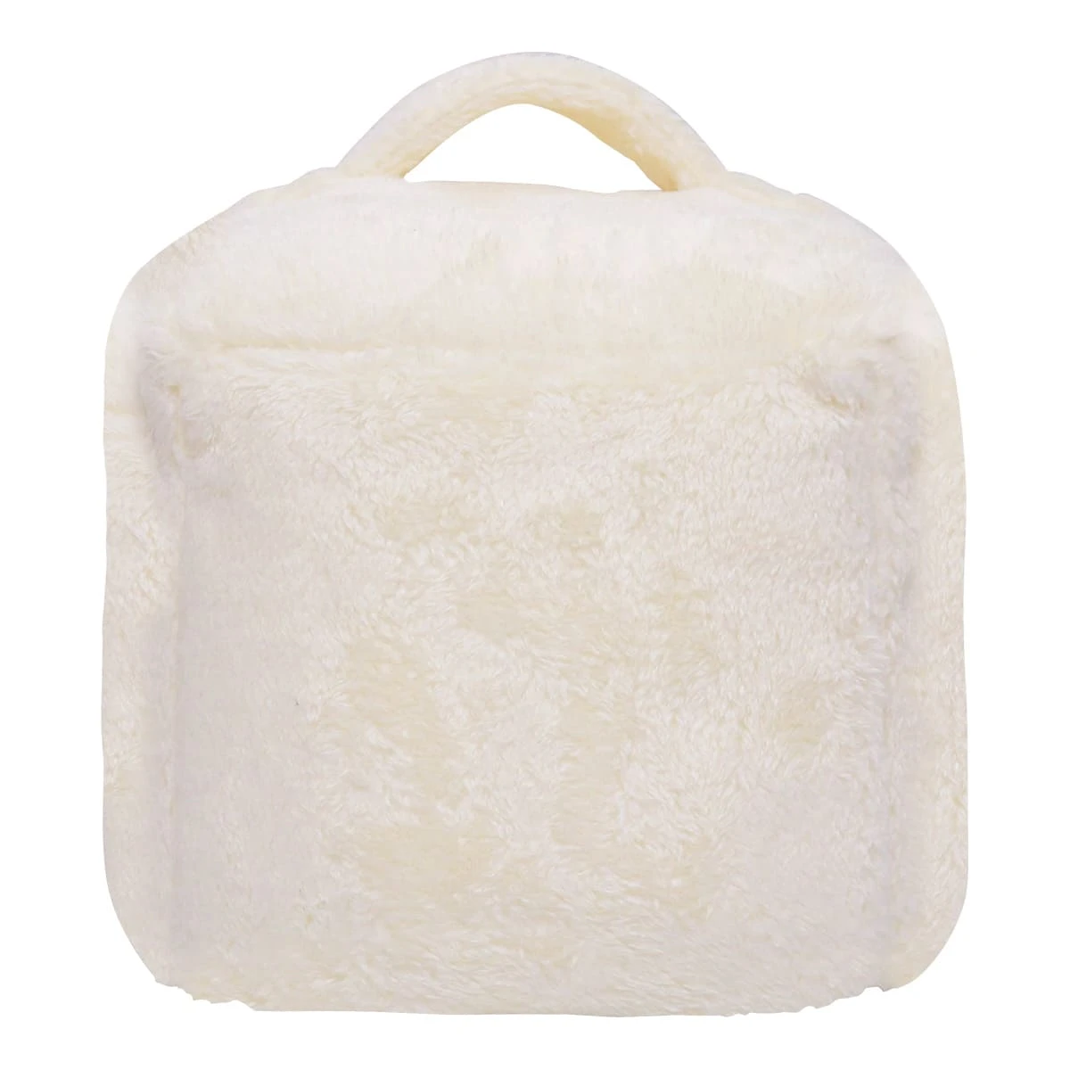 Rivo 3D Embroidery Cube Shape Plush Carry-on Blanket (White)