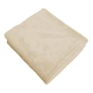 Ronnie 3D Embroidery Cube Shape Carry-on Recycled Plush Blanket (Beige)