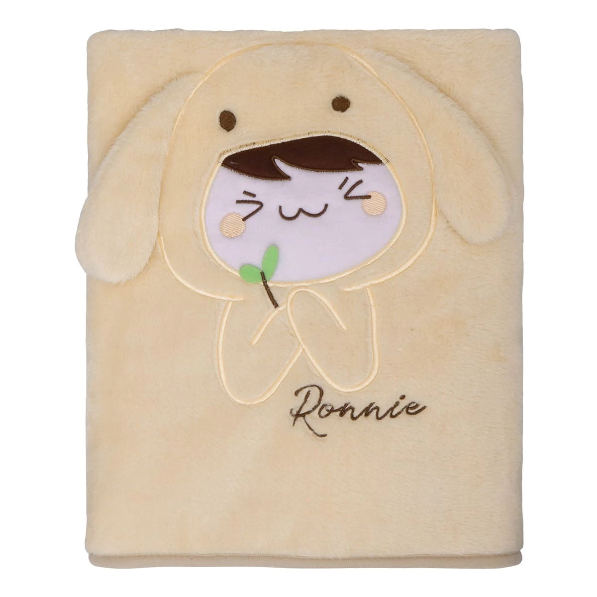 Ronnie 3D Embroidery Recycled Plush Baby Blanket (Beige)