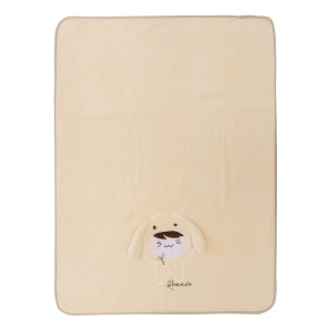 Ronnie 3D Embroidery Recycled Plush Baby Blanket (Beige)