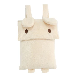 Ronnie 3D Embroidery Recycled Plush Backpack Blanket (Beige)