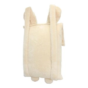 Ronnie 3D Embroidery Recycled Plush Backpack Blanket (Beige)